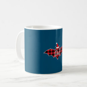 Dad Bat Christmas Papa Pajama Red Plaid Buffalo Coffee Mug