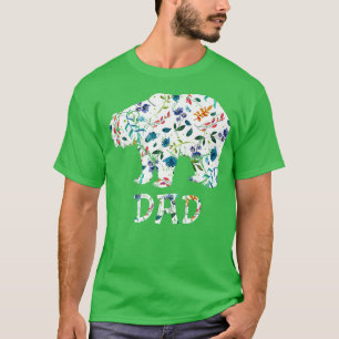 Dad Bear Floral Gifts Matching Family Flower Premi T-Shirt