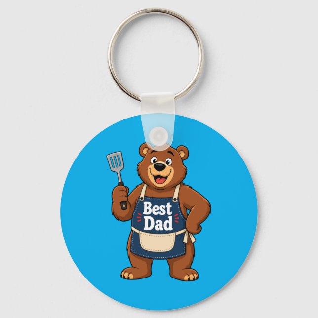 Dad Bear Gift For Fathers Day Key Ring (Front)