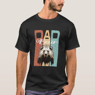 Dad Bear Vintage Retro Sunset  Idea T-Shirt