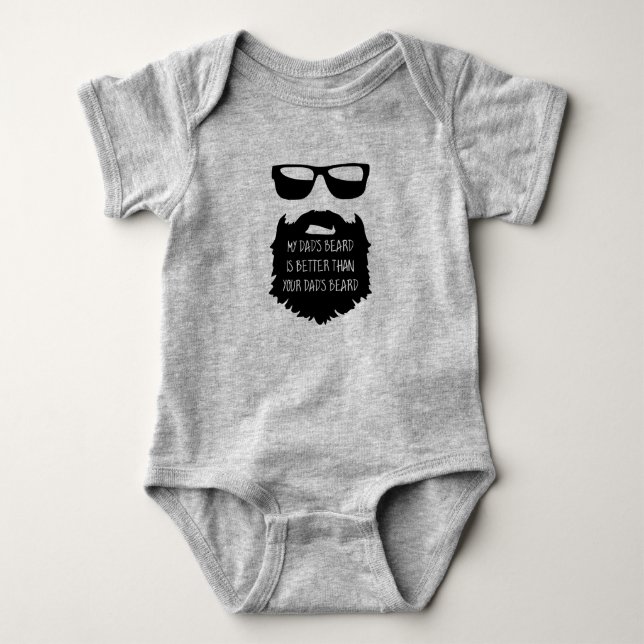 Dad beard Baby One Piece Body Suit Bodysuit (Front)