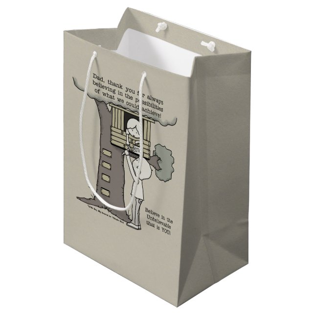 Dad Believes in Possibilities Medium Gift Bag (Front Angled)
