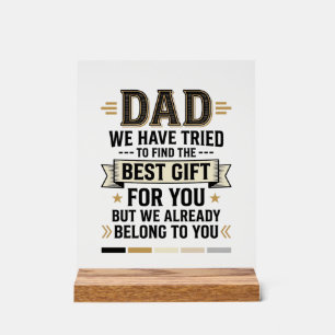 Dad Best Gift Belong to You Vintage Vector Shirt_1 Acrylic Sign