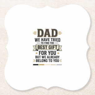 Dad Best Gift Belong to You Vintage Vector Shirt_1 Paper Coaster