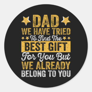 Dad Best Gift From Kids For Fathers Day Christmas  Classic Round Sticker