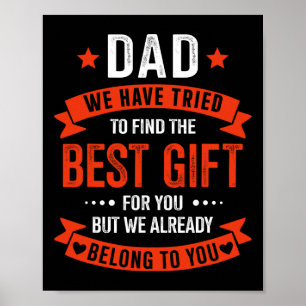 Dad Best Gift From Kids For Fathers Day Christmas  Poster
