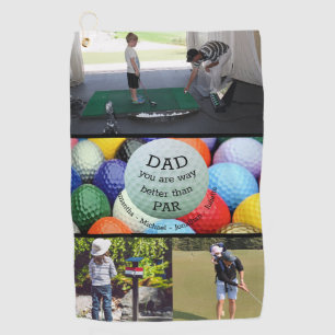 Dad better than Par Personalised Photo Collage  Go Golf Towel