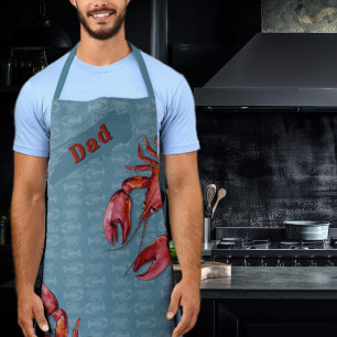 Dad Big Lobster Grey Novelty Apron