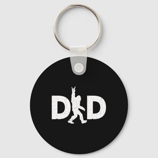 Dad Bigfoot Fathers Day  Key Ring (Front)