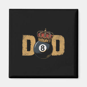 Dad Billiards Fathers Day Pool Player Retro Vintag Magnet