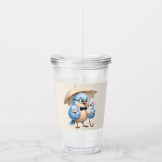 Dad Bird Acrylic Cup With Straw