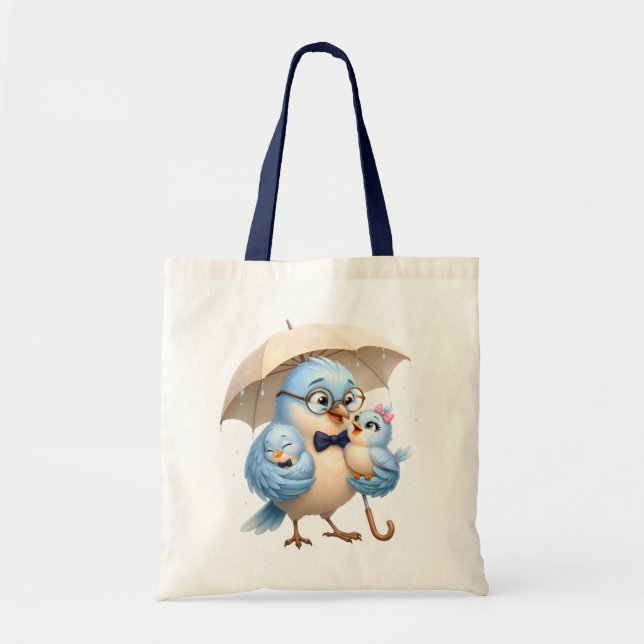 Dad Bird Shopper Tote Family Theme Bag (Front)
