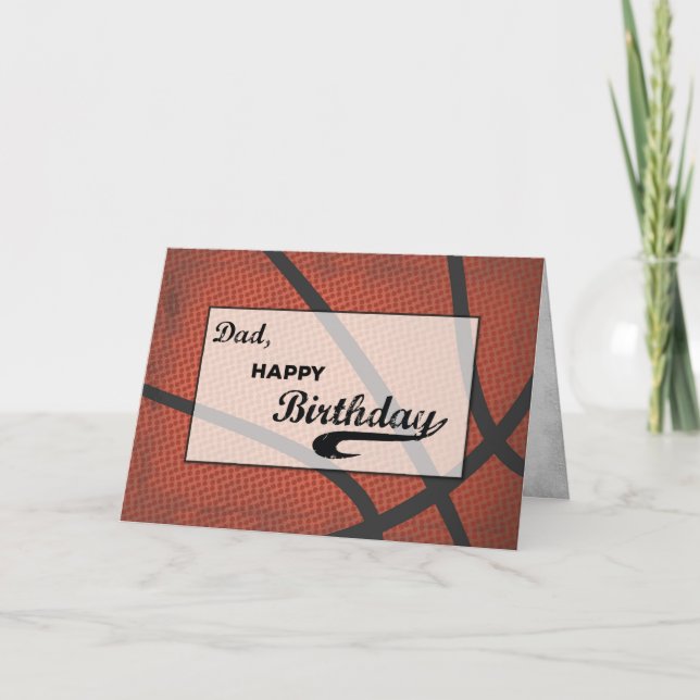 Dad Birthday Basketball Large Distressed Sports Card (Front)