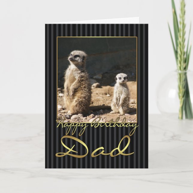 Dad Birthday Card With meerkat (Front)