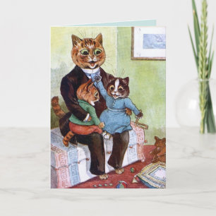 DAD BIRTHDAY CAT LOUIS WAIN GREETING CARD