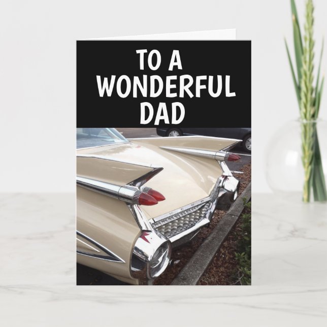 DAD BIRTHDAY CLASSIC CAR CADDY GREETING CARD (Front)