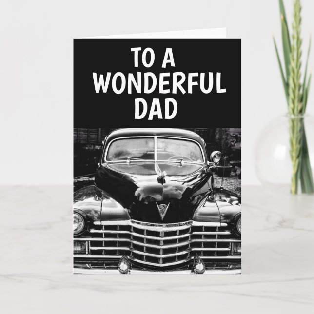 DAD BIRTHDAY CLASSIC CAR GREETING CARD (Front)