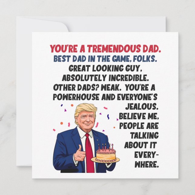 Dad Birthday Donald Trump  Card (Front)