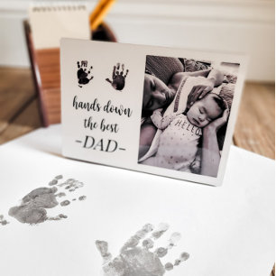 Dad Birthday Fathers Day Handprint Photo Plaque