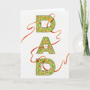 Dad Birthday Hand Lettering Thankful Greeting Card