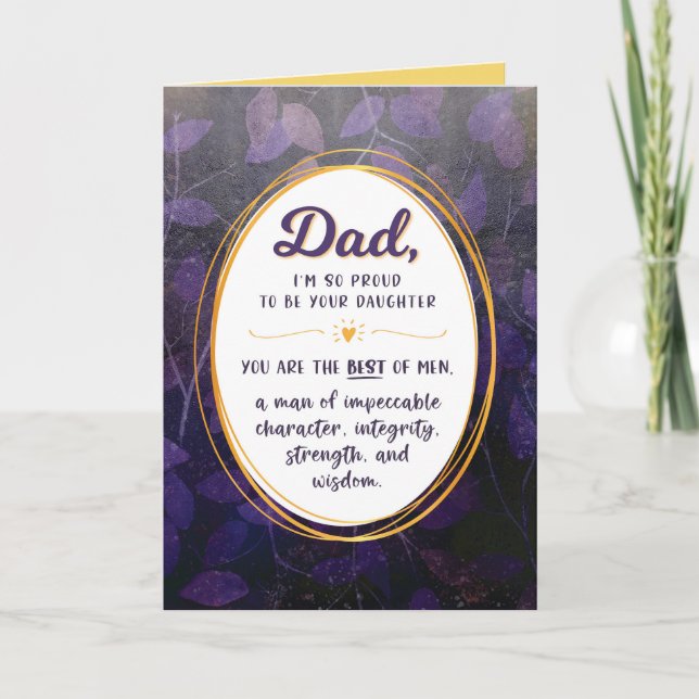 Dad Birthday, I'm Proud to be Your Daughter Holiday Card (Front)