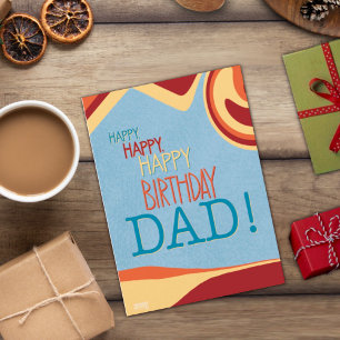 Dad Birthday Modern Trendy Inspirivity Abstract Card