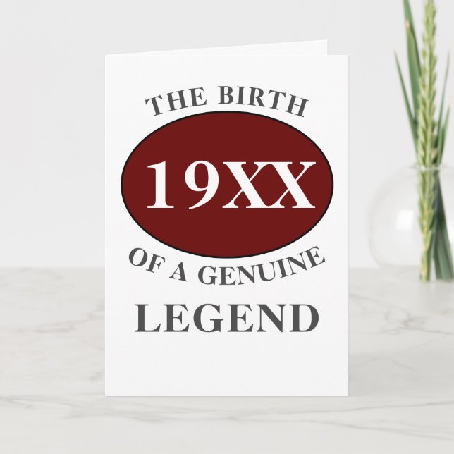 Dad Birthday Monogram Initial Name Year Legend Card (Front)