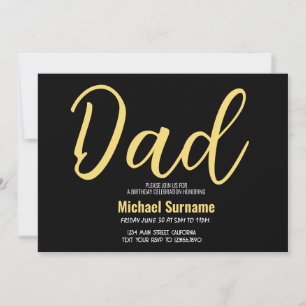 Dad Birthday Simple Fathers day Party Invitation