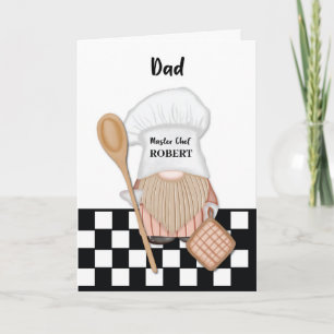 Dad Birthday Whimsical Gnome Chef Cooking Card
