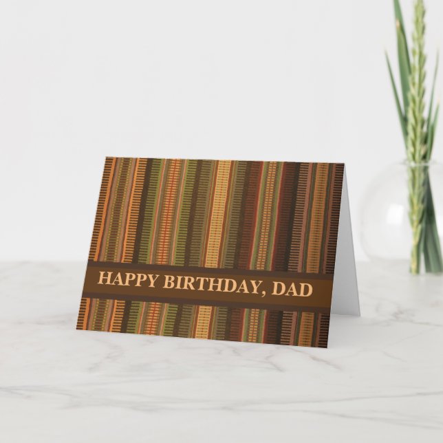 Dad Birthday with Raanu Pattern Weaving Earth Tone Card (Front)