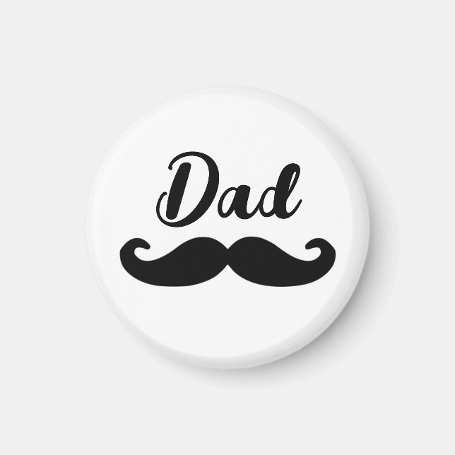 Dad black handlebar moustache magnet (Front)