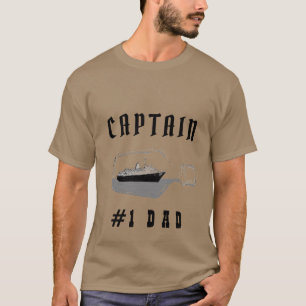 Dad Black Modern Daddy Father Captain Khaki T-Shirt