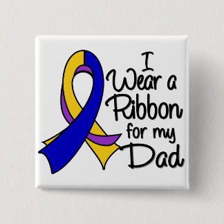 Dad - Bladder Cancer Ribbon 15 Cm Square Badge