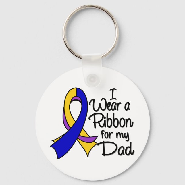 Dad - Bladder Cancer Ribbon Key Ring (Front)