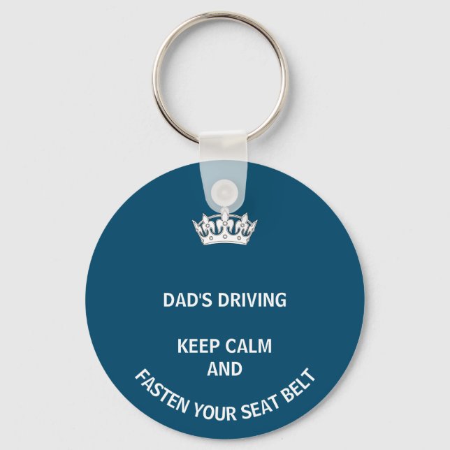 Dad  Blue Keep Calm Father's Day Key Ring (Front)