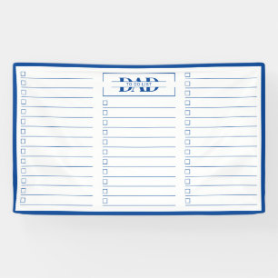 Dad Blue Monogram 3' x 5' To Do List Dry Erase Banner