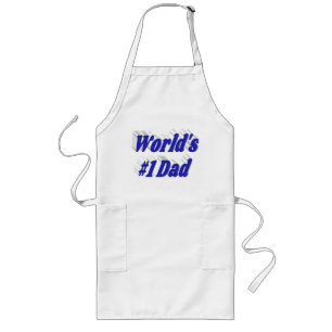 Dad blue text long apron