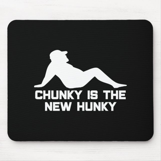 Dad Bod Chunky Is The New Hunky Dadbod Silhouette  Mouse Mat (Front)