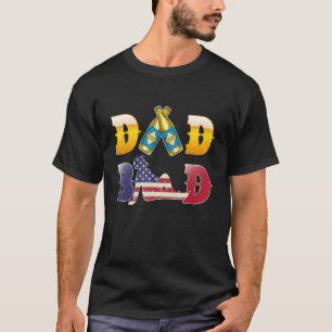 Dad Bod Father Figure Beer and USA Flag Father's T-Shirt
