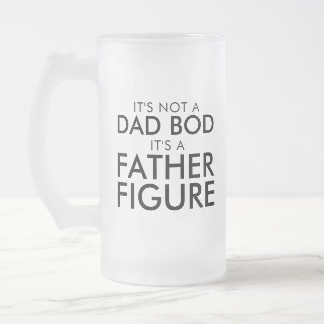 Dad Bod Father Figure Frosted Glass Beer Mug (Left)