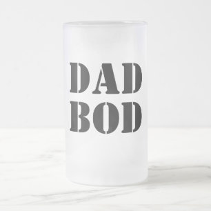 Dad Bod Funny Typography Frosted Glass Beer Mug
