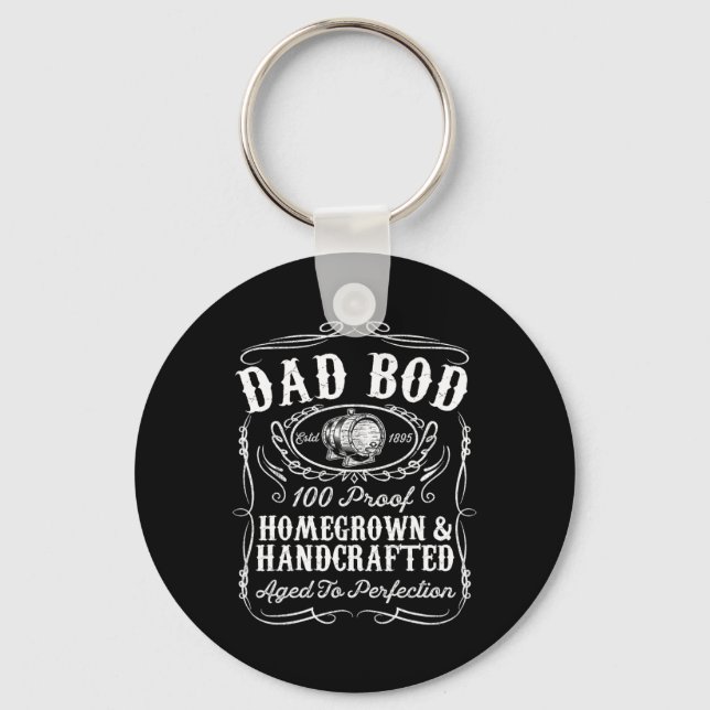 Dad Bod Funny Whiskey Bourbon Lover Fathers Day Gi Key Ring (Front)