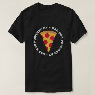 Dad Bod Powered By Pizza Glitter T-Shirt