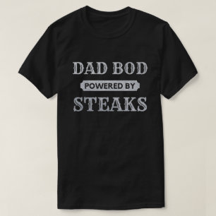 Dad Bod Powered By Steaks Glitter T-Shirt