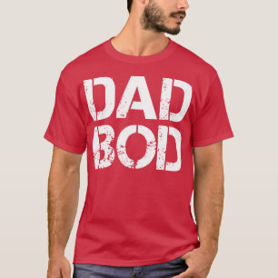 Dad Bod Rough Strong 90s White Stencil Text T-Shirt