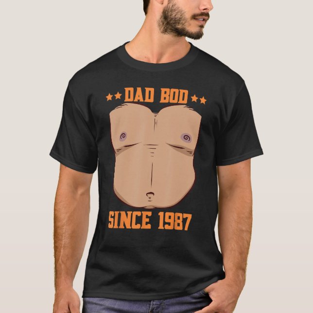 Dad Bod Since 1987 Father s Day Beer Belly T-Shirt (Front)