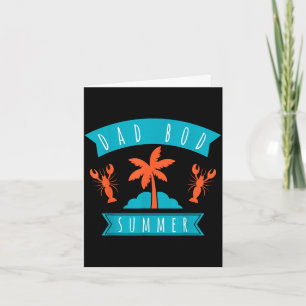 Dad bod summer vacation trip beach lover family card