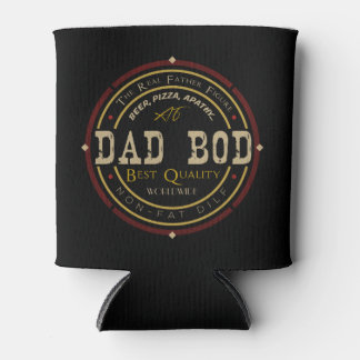 Dad Bod Vintage Funny logo Can Cooler