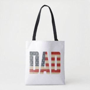 Dad Bold Patriotic American Flag Father’s Day Dad Tote Bag