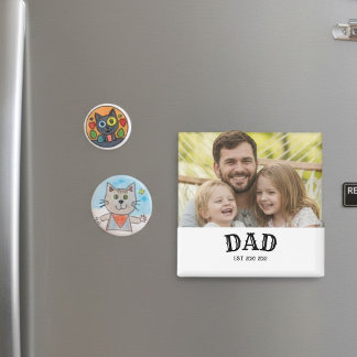 Dad Bold Text Est Personalised 20XX Magnet
